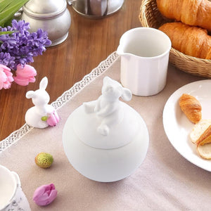 Porcelain Sitting Bunny Sugar Bowl