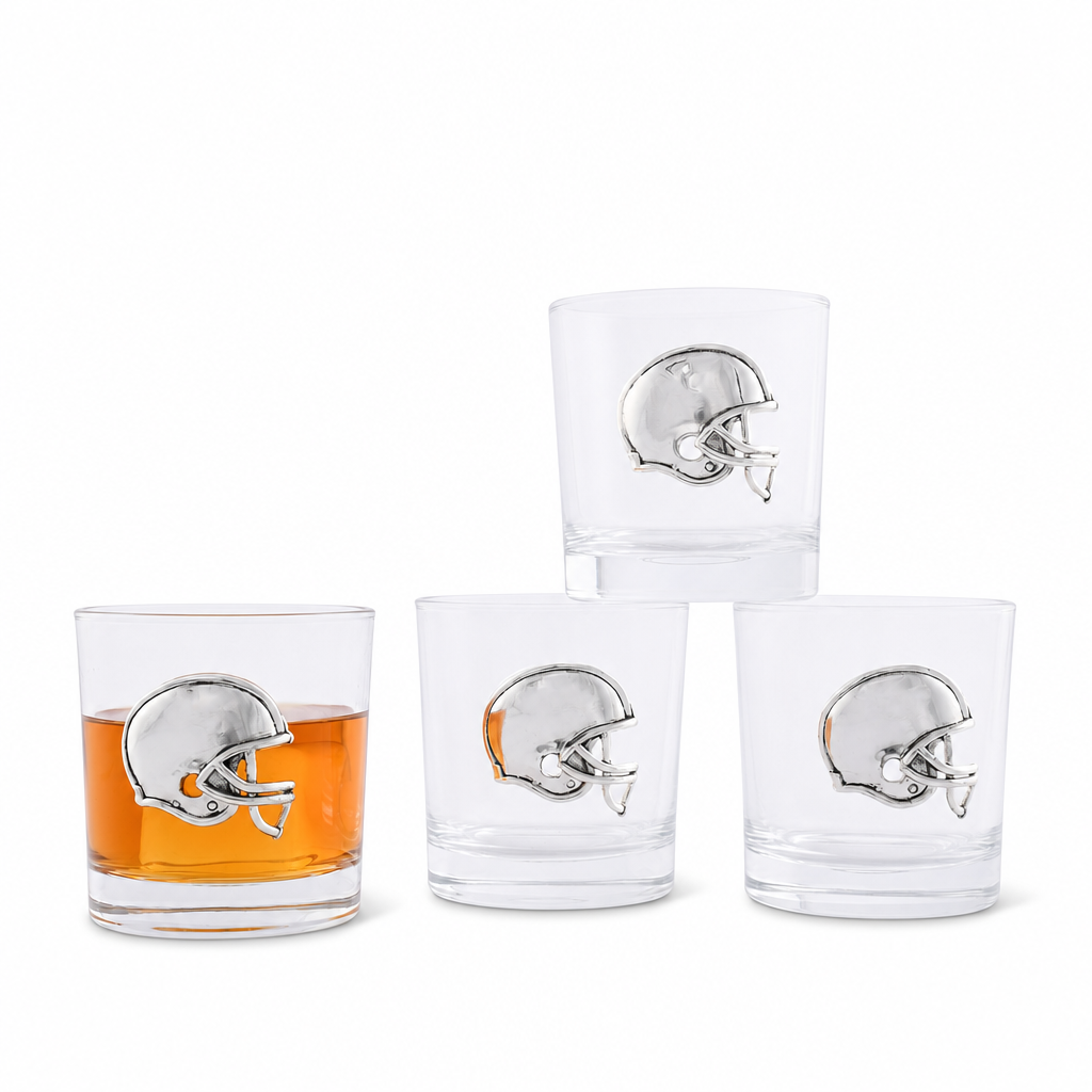 Football Helmet Bar Glasses Set of 4 1