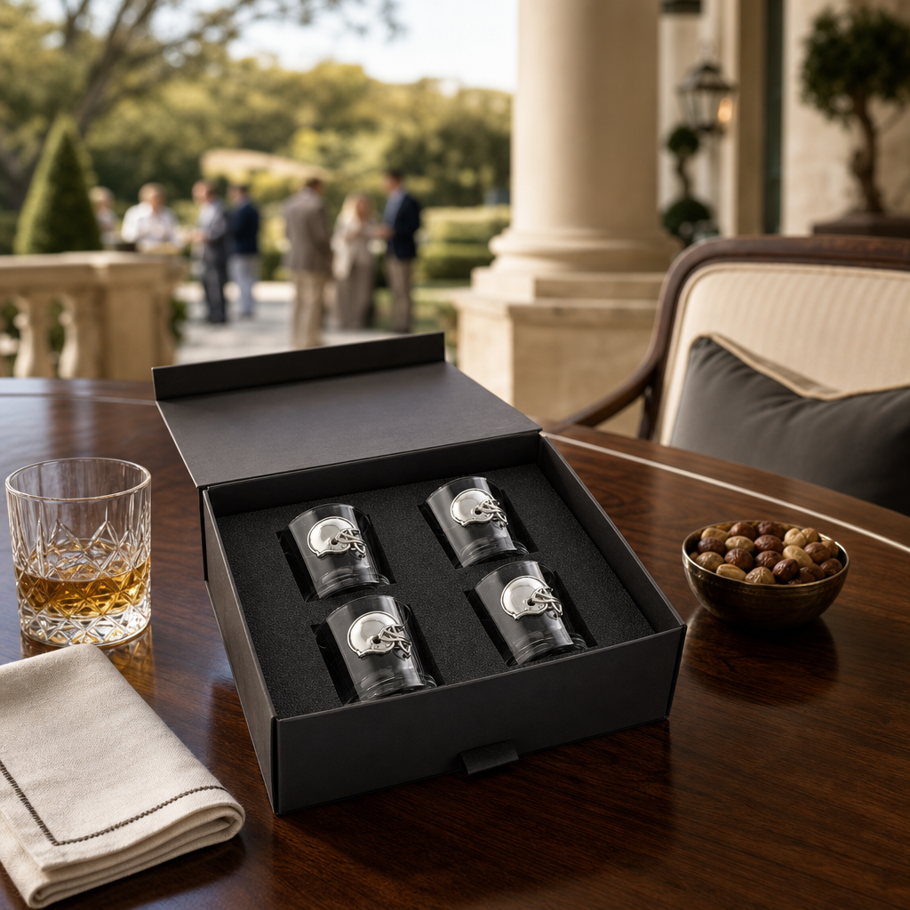 Football Helmet Bar Glasses Set of 4 8