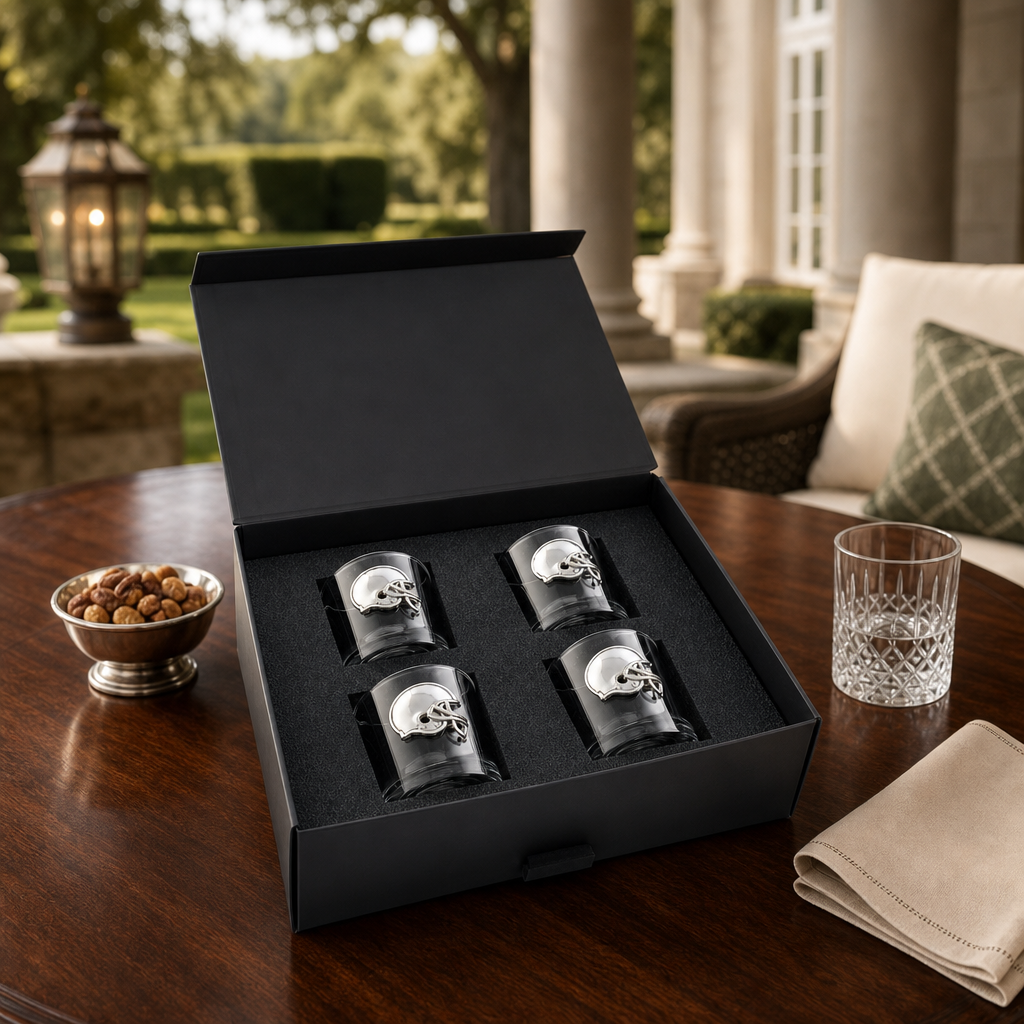 Football Helmet Bar Glasses Set of 4 4
