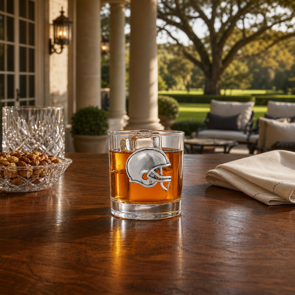 Football Helmet Bar Glasses Set of 4 9