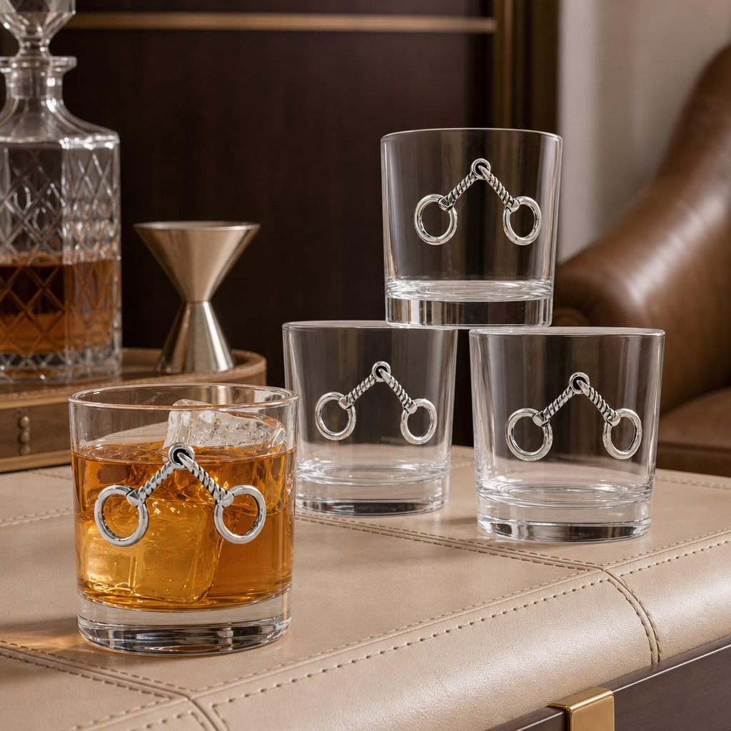 Equestrian Bit Bar Glasses Set of 4 2