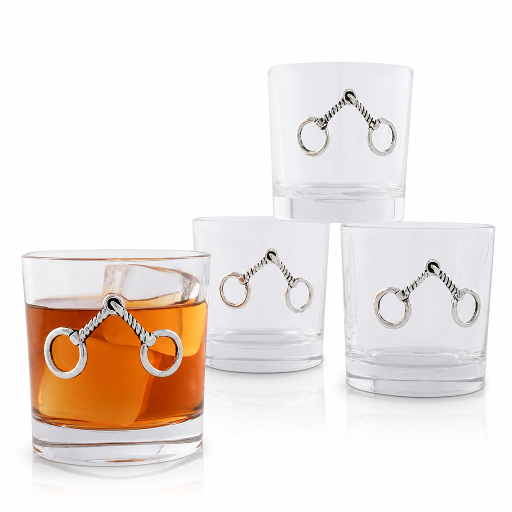 Equestrian Bit Bar Glasses Set of 4 1