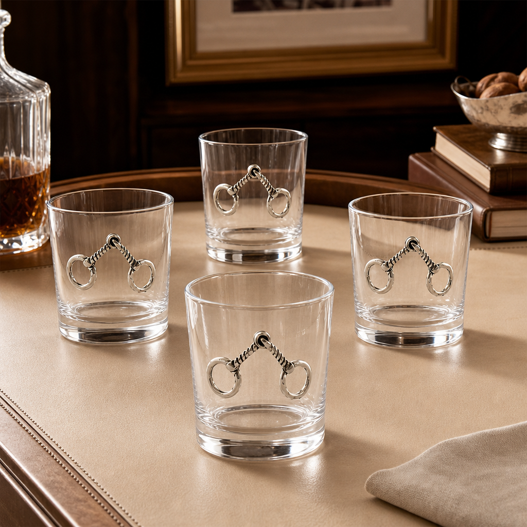 Equestrian Bit Bar Glasses Set of 4 4