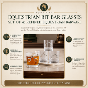 Equestrian Bit Bar Glasses Set of 4 12