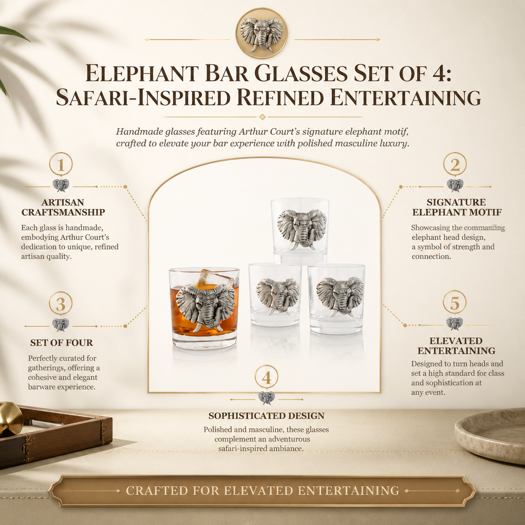 Elephant Bar Glasses Set of 4: Safari-Inspired Refined Entertaining