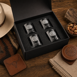Western Concho Bar Glasses Set of 4 7