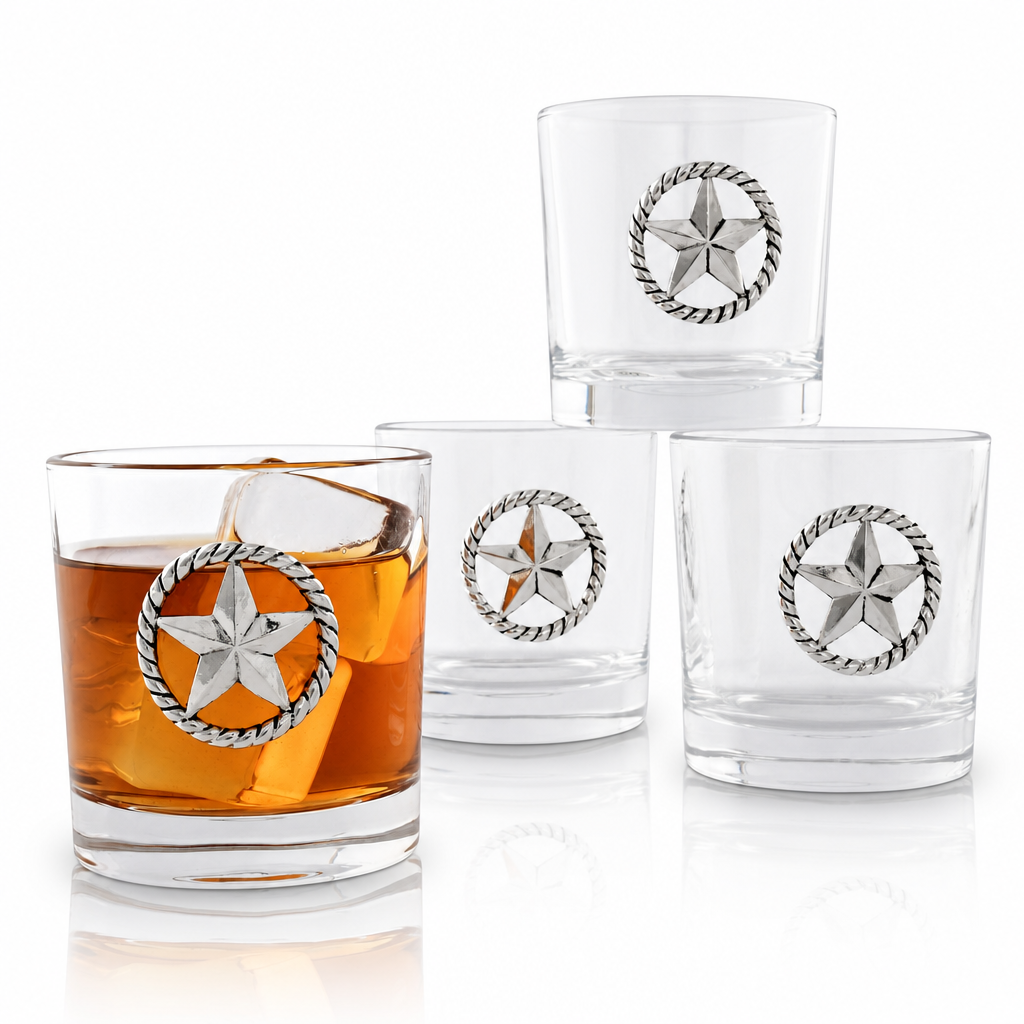 Western Star Bar Glasses Set of 4 1