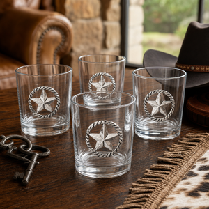 Western Star Bar Glasses Set of 4 5