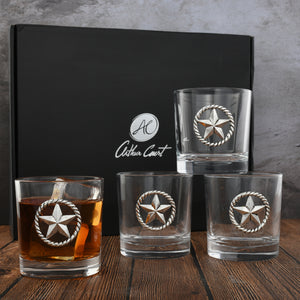 Western Star Bar Glasses Set of 4 8