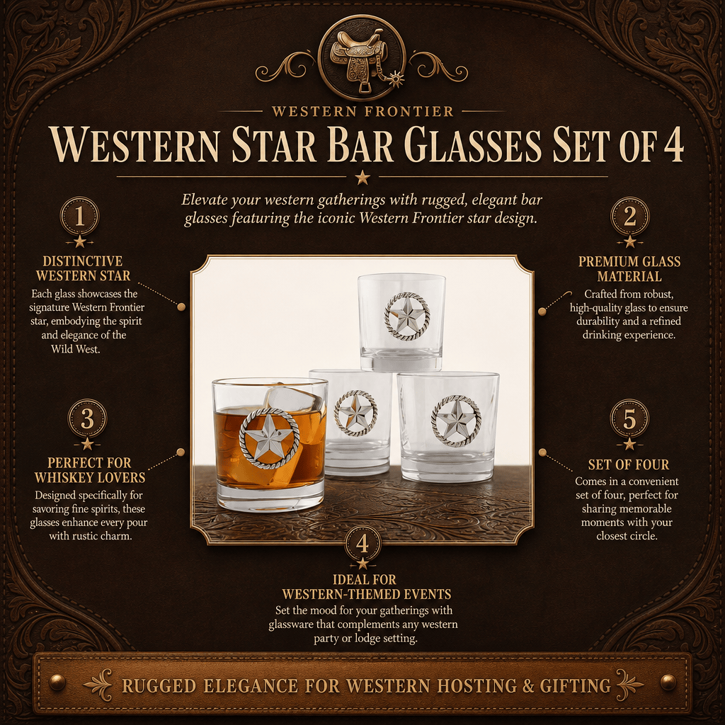 Western Star Bar Glasses Set of 4
