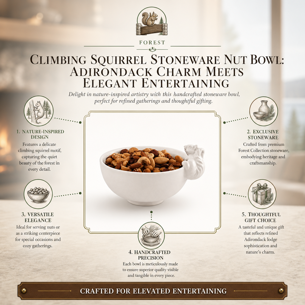 Climbing Squirrel Stoneware Nut Bowl 11