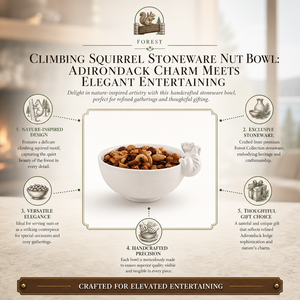 Climbing Squirrel Stoneware Nut Bowl 11