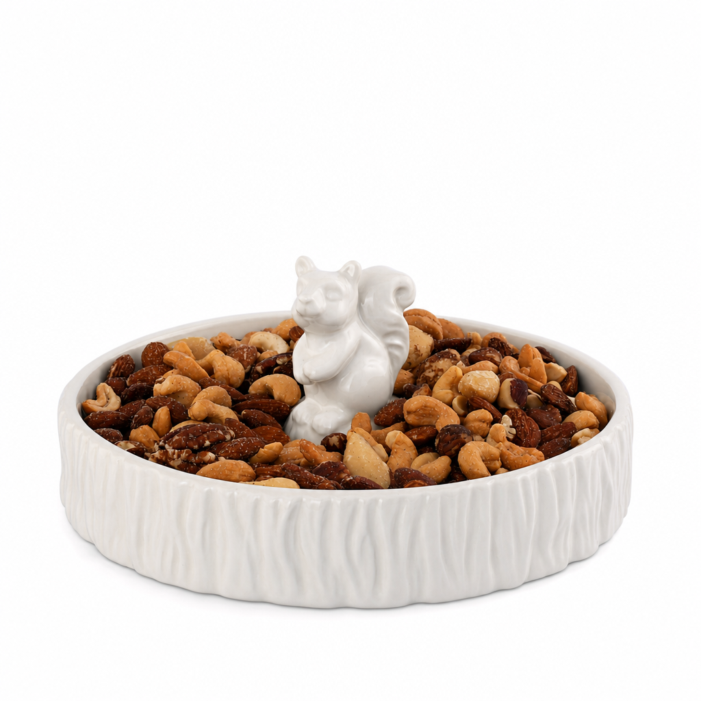 Standing Squirrel Stoneware Nut Bowl 1