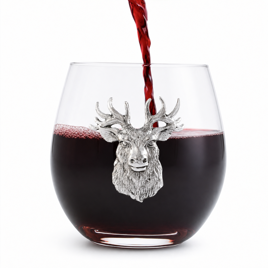 Elk Head Stemless Wine Glasses - Set of 4 10