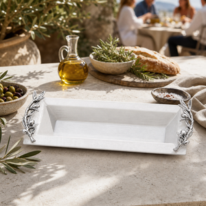 Olive Oblong Glass Serving Tray 4