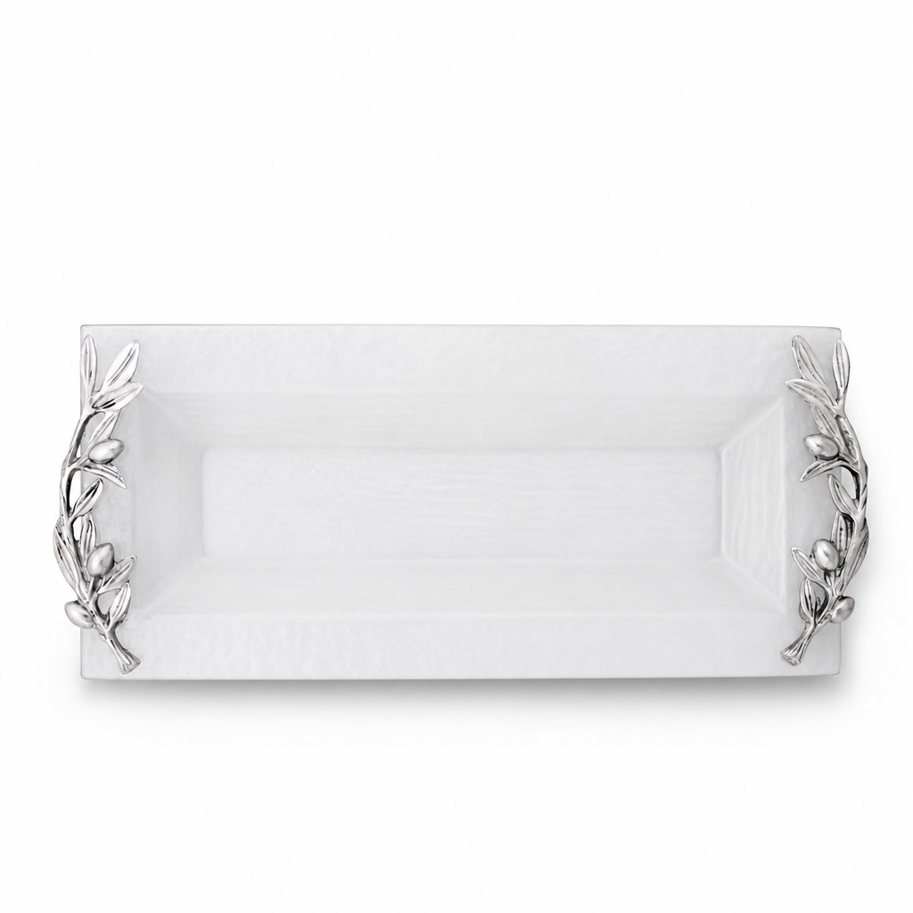 Olive Oblong Glass Serving Tray 1