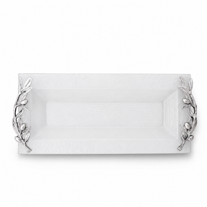 Olive Oblong Glass Serving Tray 1
