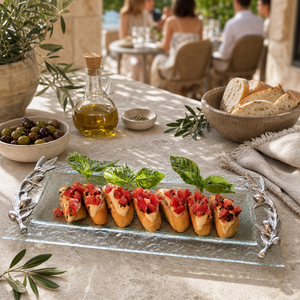 Olive Oblong Glass Serving Tray 7