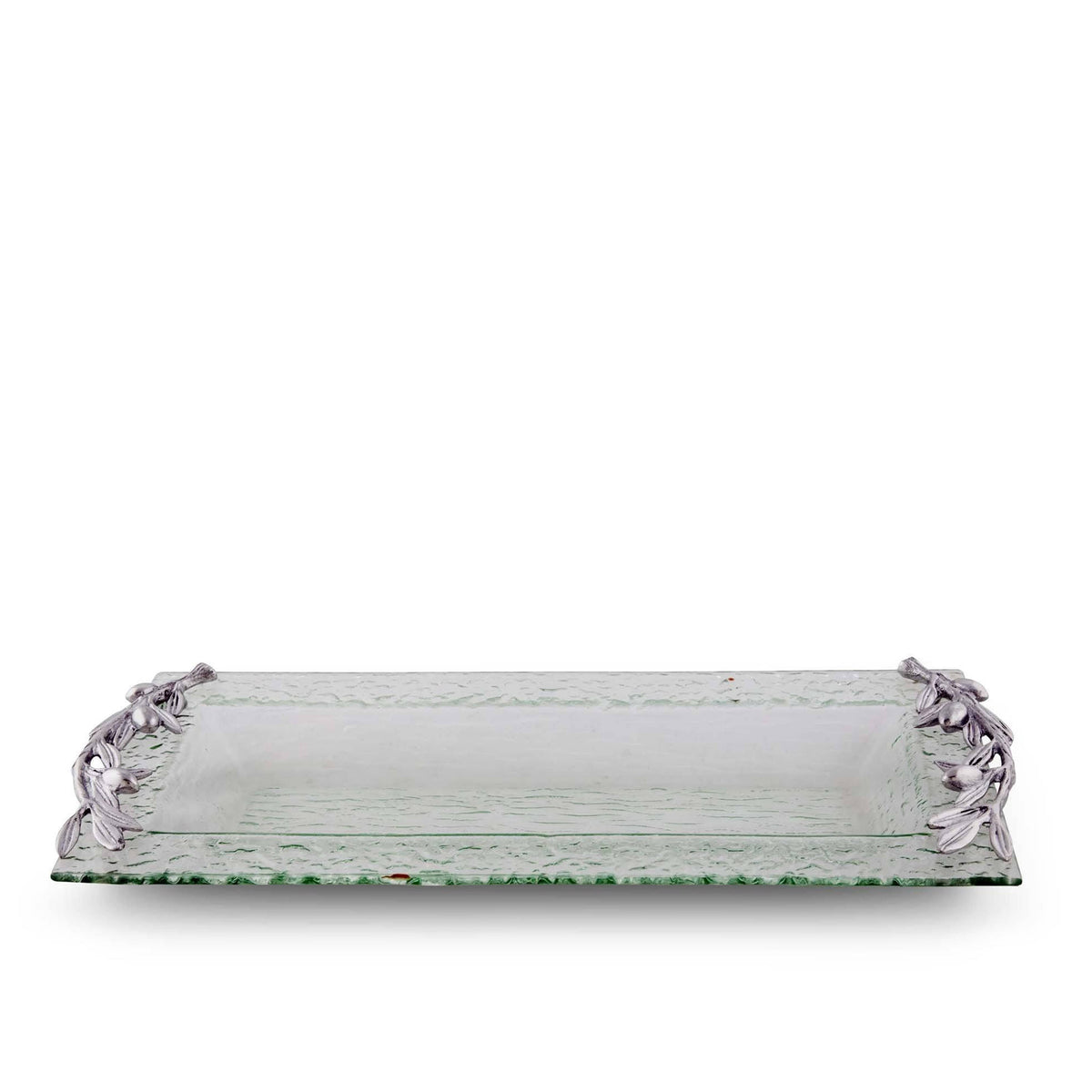 Olive Oblong Glass Serving Tray 14