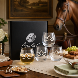 Equestrian Bit Stemless Wine Glasses - Set of 4 7