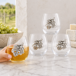 Grape Stemless Wine Glasses - Set of 4 5