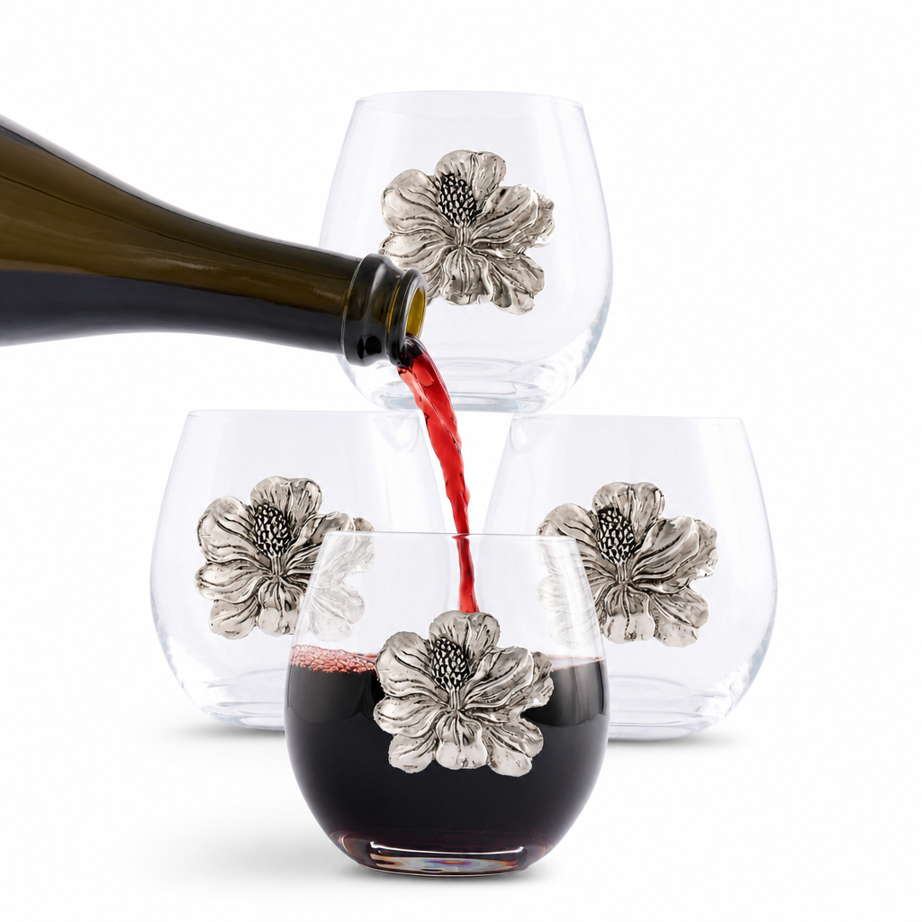 Magnolia Stemless Wine Glasses - Set of 4 1