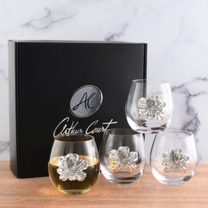 Magnolia Stemless Wine Glasses - Set of 4 6