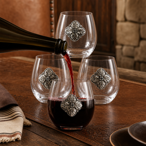 Concho Stemless Wine Glasses - Set of 4 2