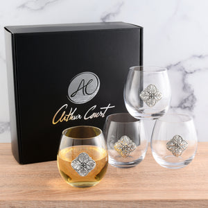Concho Stemless Wine Glasses - Set of 4 6