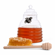 Silver Bee Honey Jar / Pot with Dipper 1