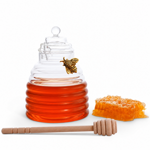 Gold Bee Honey Jar with Dipper 1