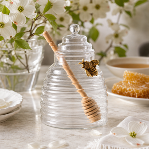 Gold Bee Honey Jar with Dipper 7