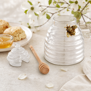 Gold Bee Honey Jar with Dipper 8