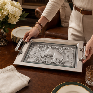 Equestrian Horse Glass Top Serving Tray 6