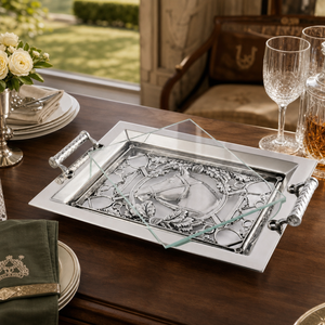 Equestrian Horse Glass Top Serving Tray 7
