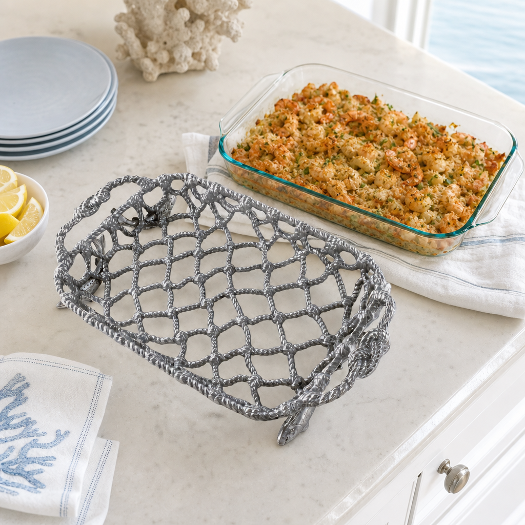 Fish Net Casserole / Pyrex Holder 7