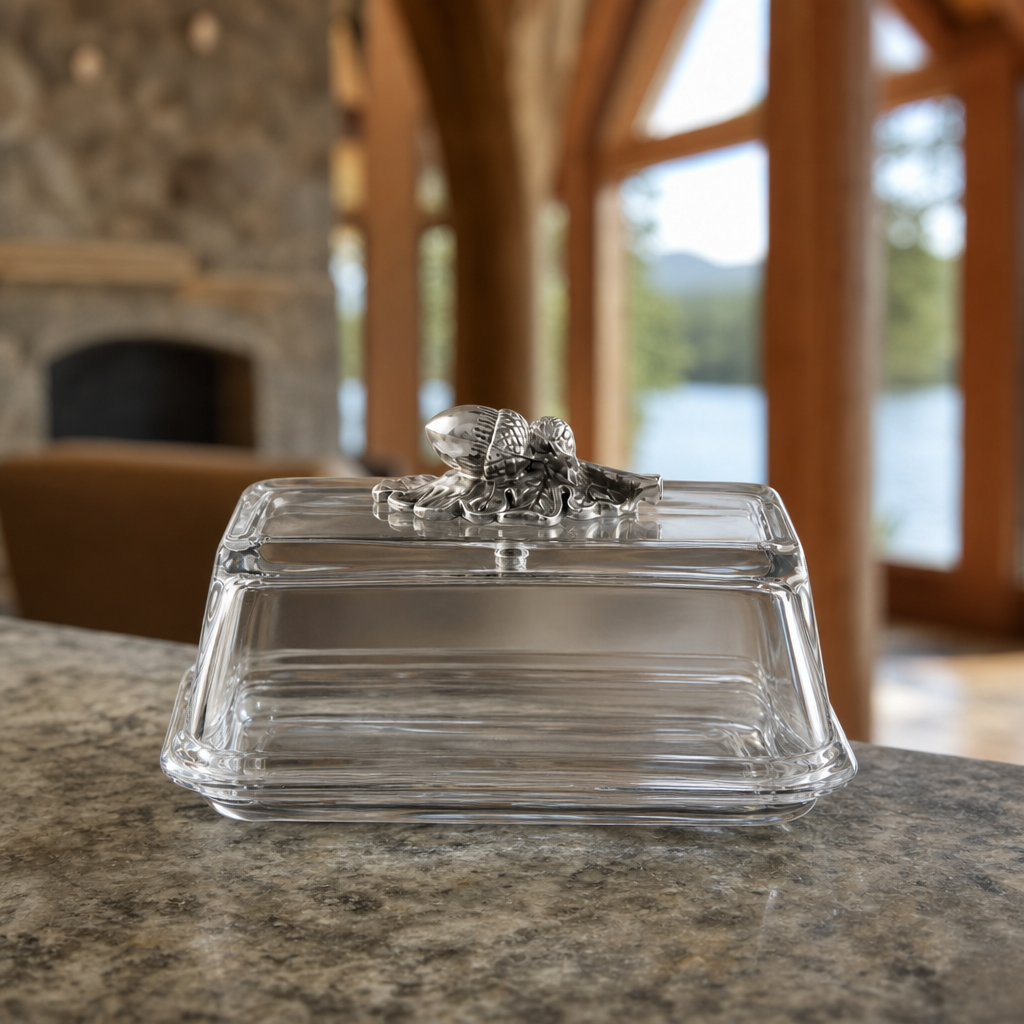 Glass Butter Dish - Acorn 3