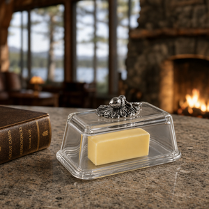 Glass Butter Dish - Acorn 4