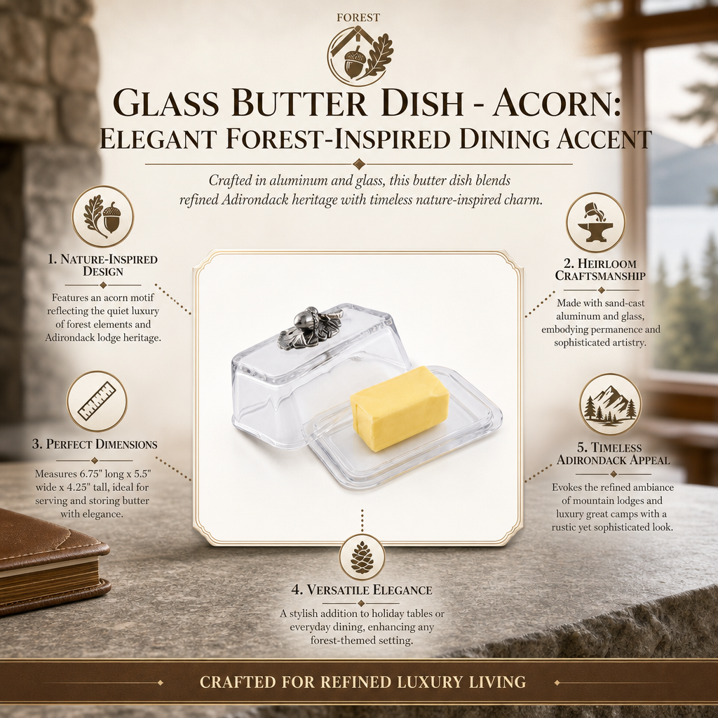 Glass Butter Dish - Acorn 12