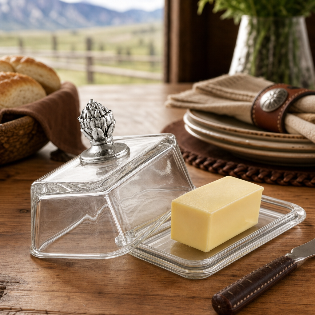 Glass Butter Dish - Concho 4