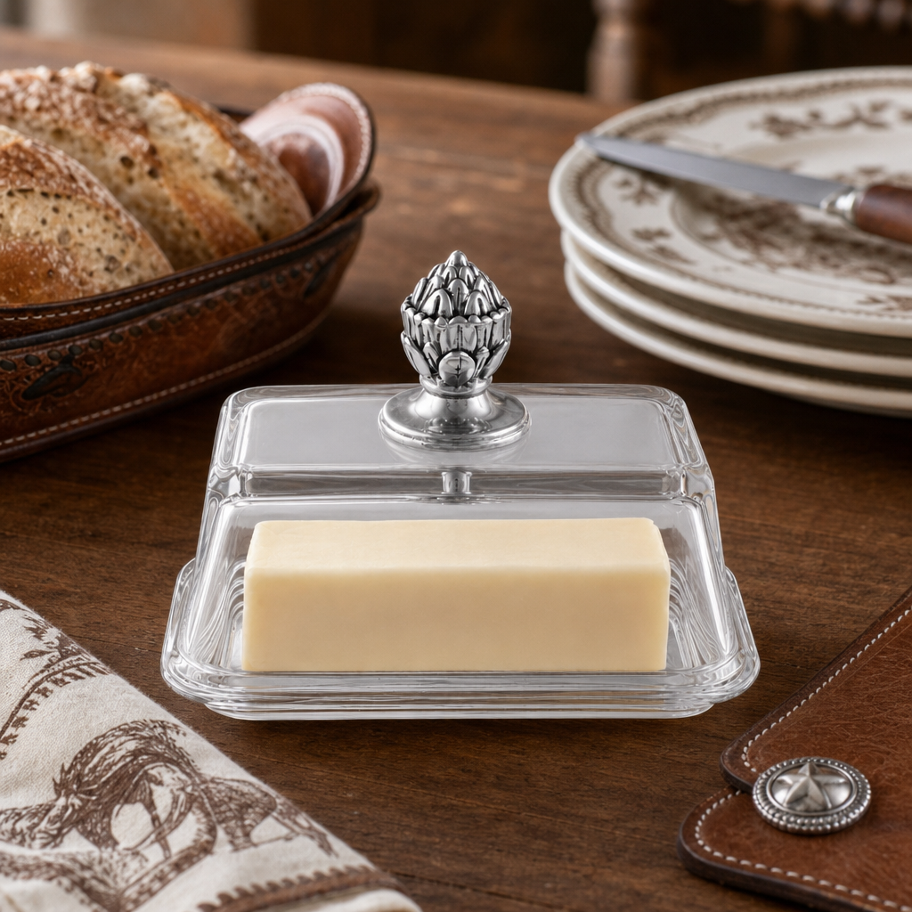 Glass Butter Dish - Concho 5
