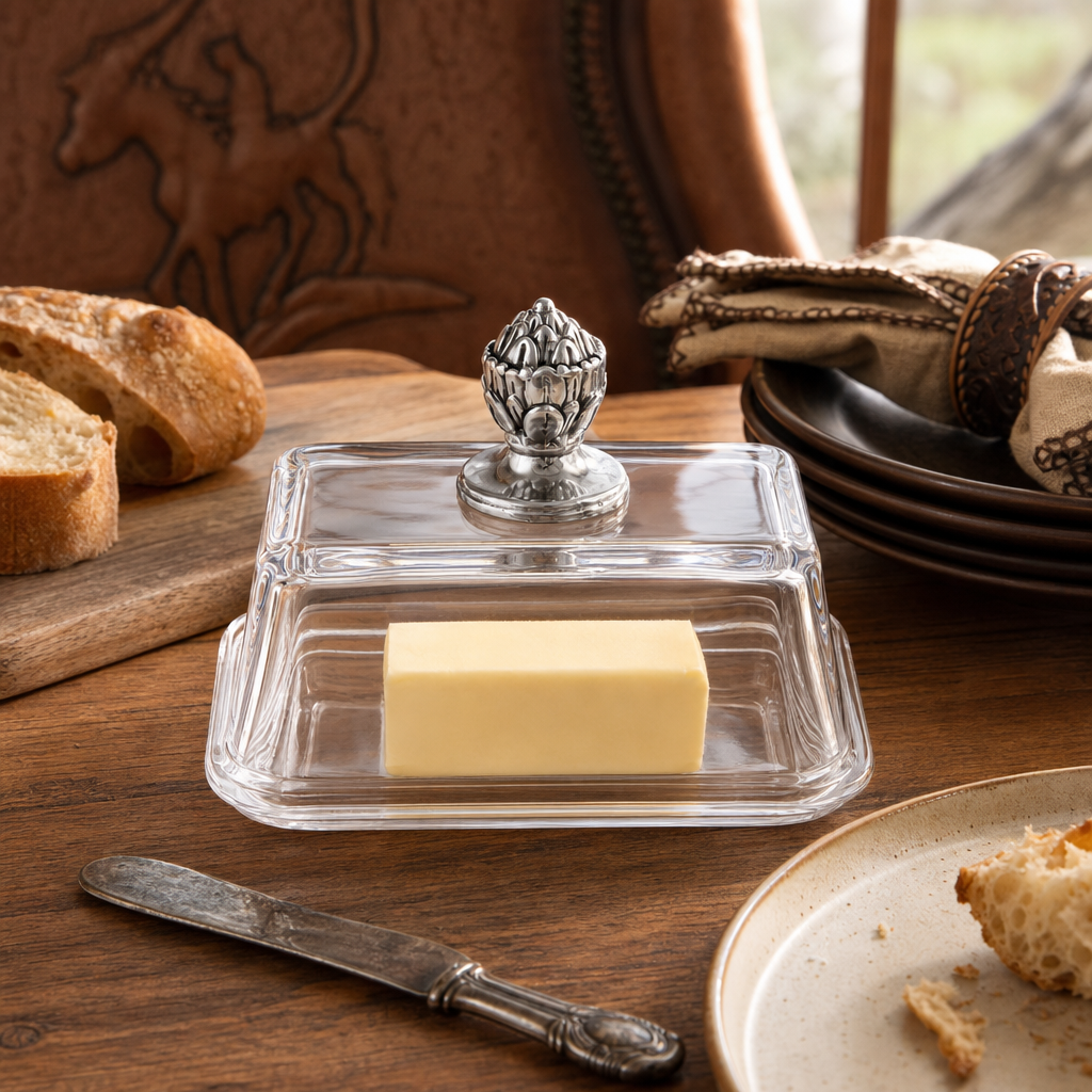 Glass Butter Dish - Concho 6