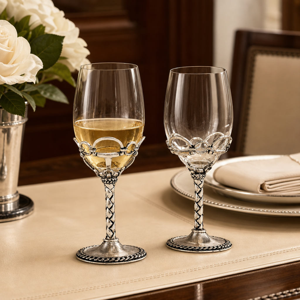 Equestrian Pair of Wine Glasses 1