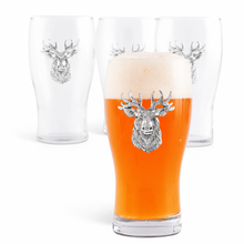 Elk Head Beer Pint Glasses - Set of 4 1