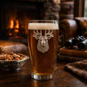 Elk Head Beer Pint Glasses - Set of 4 8