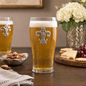 Fleur de Lis Beer Pint Glasses - Set of 4 6