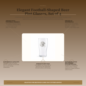 Football Beer Pint Glasses - Set of 4 11