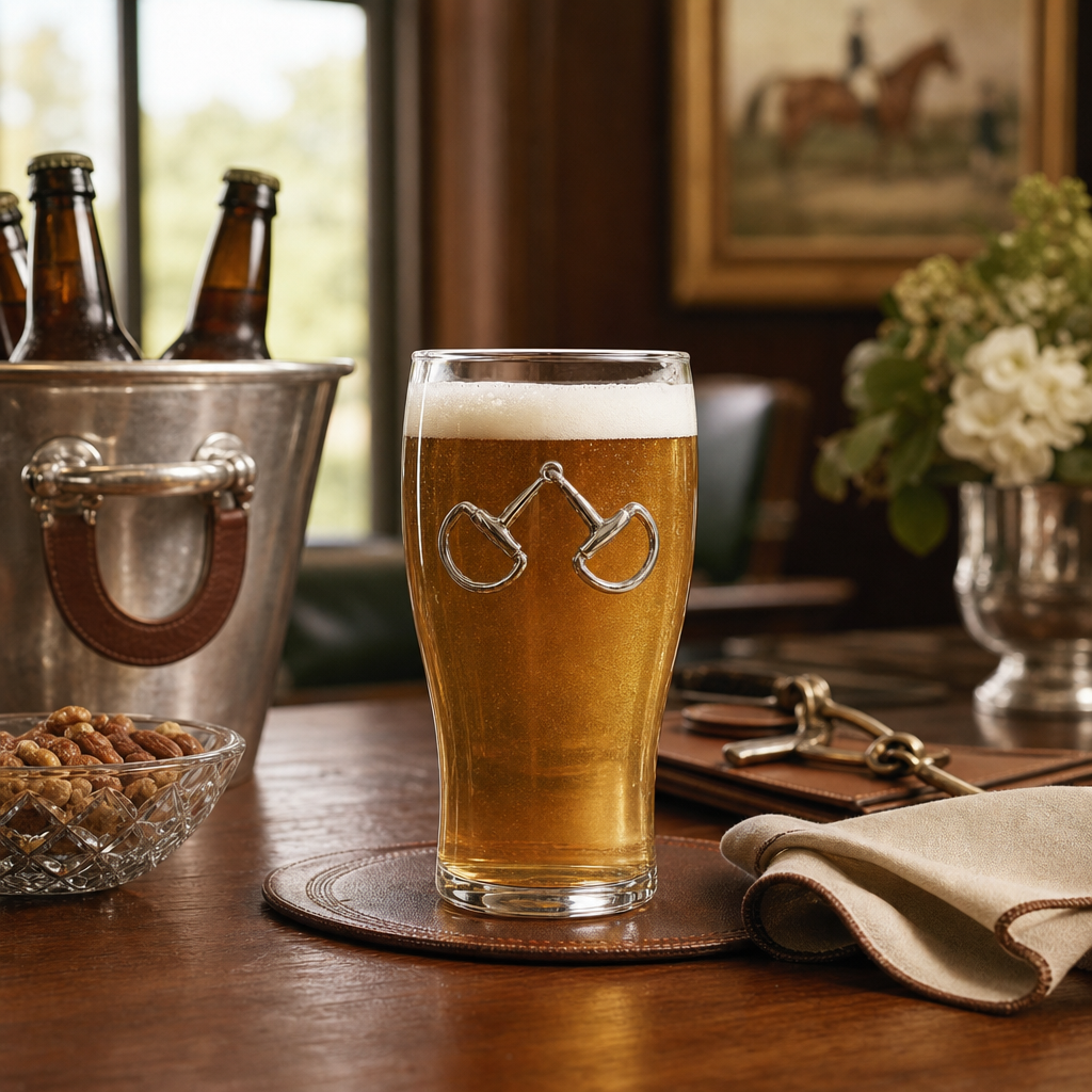 Equestrian Bit Beer Pint Glasses - Set of 4 8