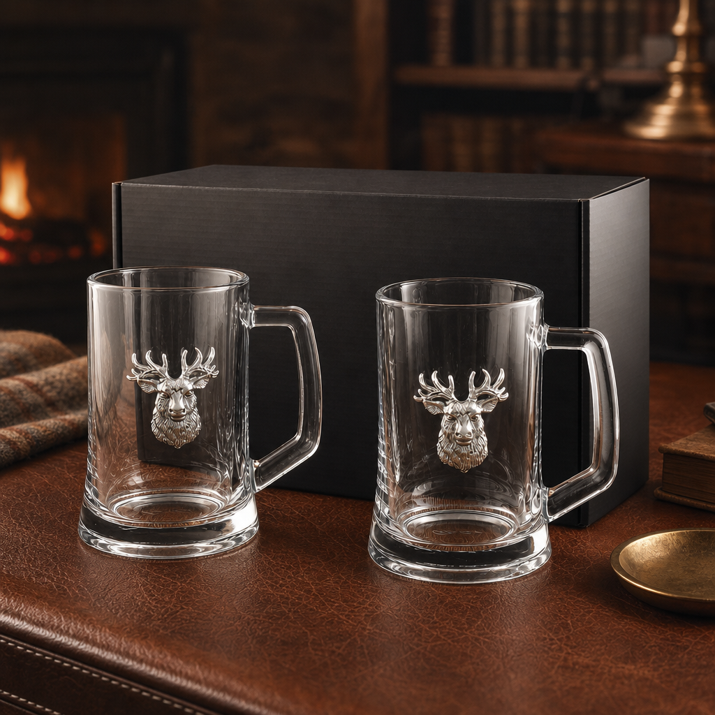 Elk Head Beer Mugs - Set of 2 3